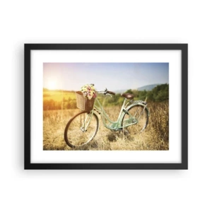 Póster en marco negro - Me quedaré aquí un tiempo - 40x30 cm