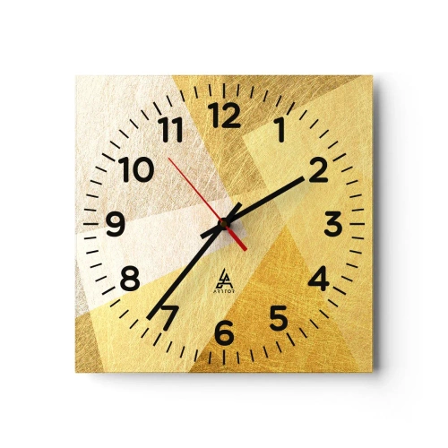 Reloj de pared - Reloj de vidrio - Tiempo de geometría - 30x30 cm