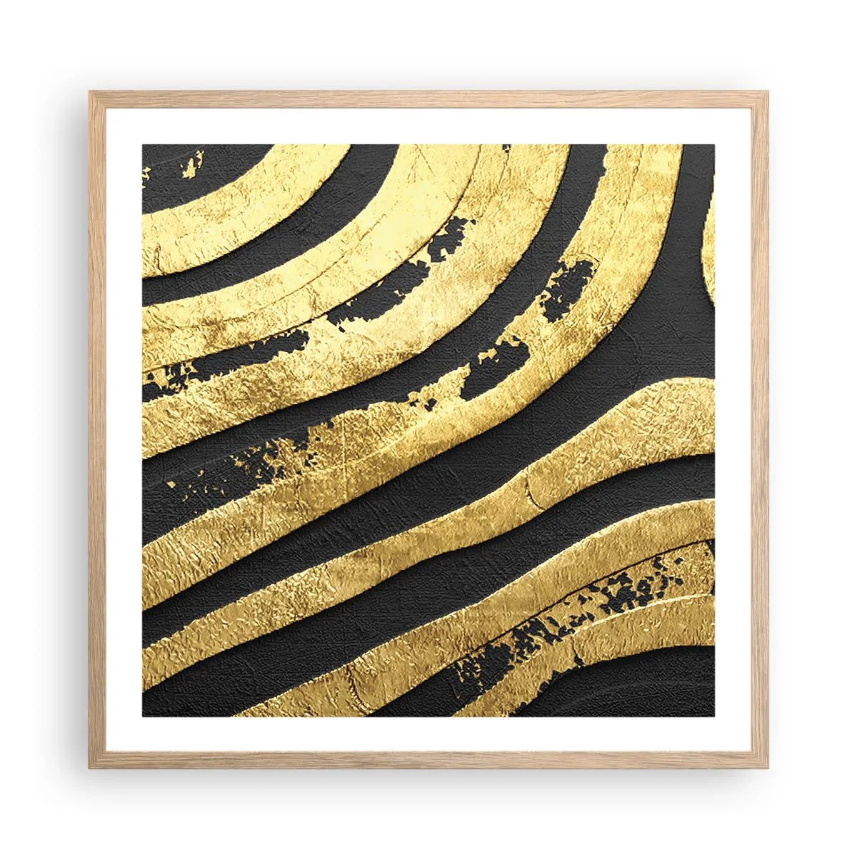 Póster en marco roble claro - Todo fluye - 60x60 cm