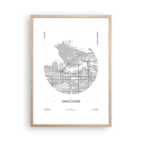 Póster en marco roble claro - Anatomía de Vancouver - 50x70 cm