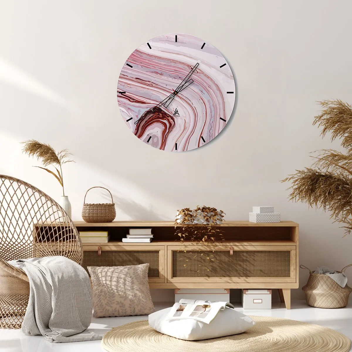Reloj de pared - Reloj de vidrio - Cambio de dirección - 40x40 cm