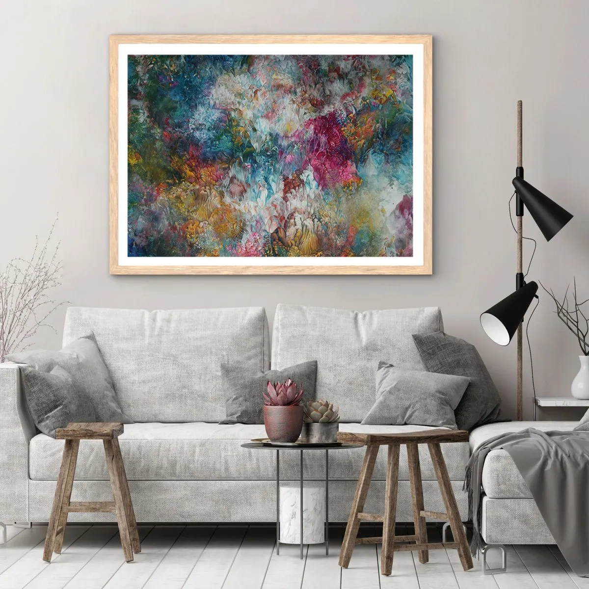 Póster en marco roble claro - En plena floración - 50x40 cm