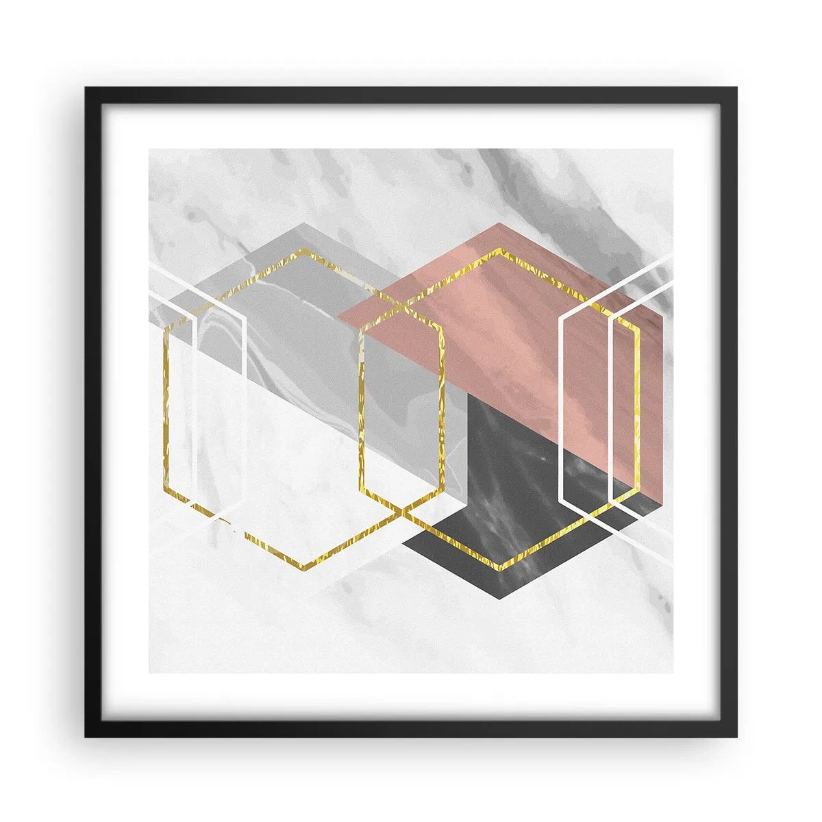 Póster en marco negro - Composición en cadena - 50x50 cm