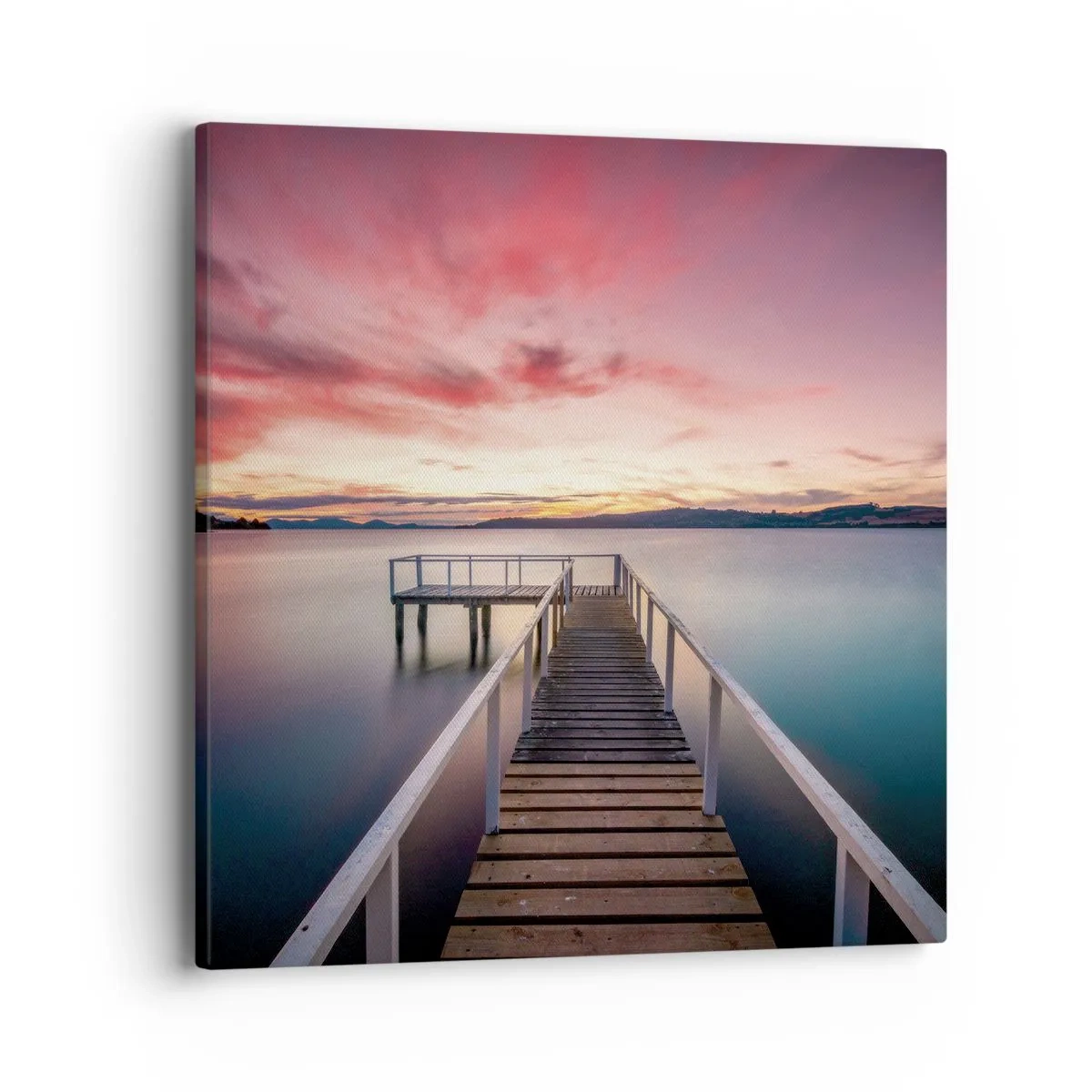 Cuadro sobre lienzo - Impresión de Imagen - La suave llama del atardecer - 40x40 cm