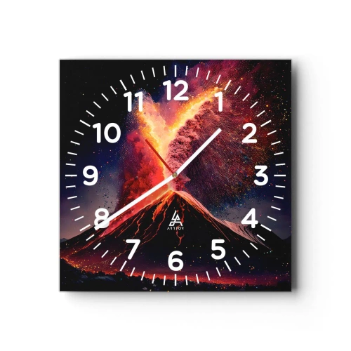 Reloj de pared - Reloj de vidrio - Belleza y horror - 30x30 cm