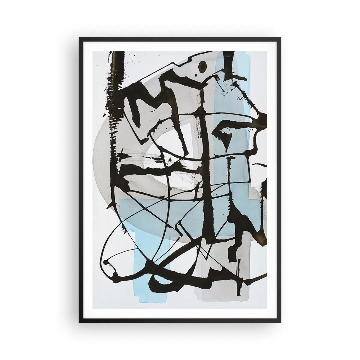 Póster en marco negro - Azul a pesar de todo - 70x100 cm