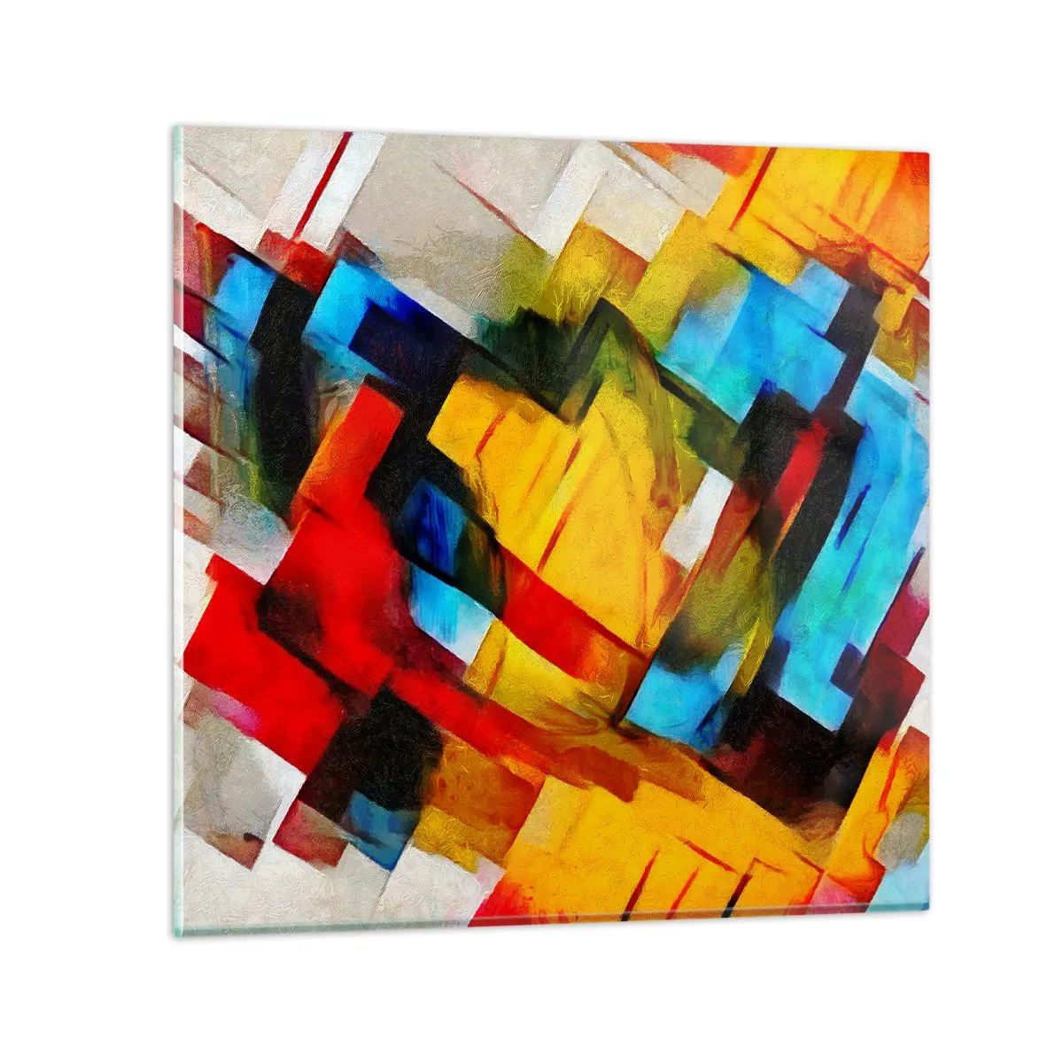 Cuadro sobre vidrio - Impresiones sobre Vidrio - Un popurrí multicolor - 30x30 cm
