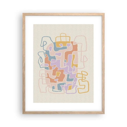 Póster en marco roble claro - Laberinto - una alegre aventura - 40x50 cm