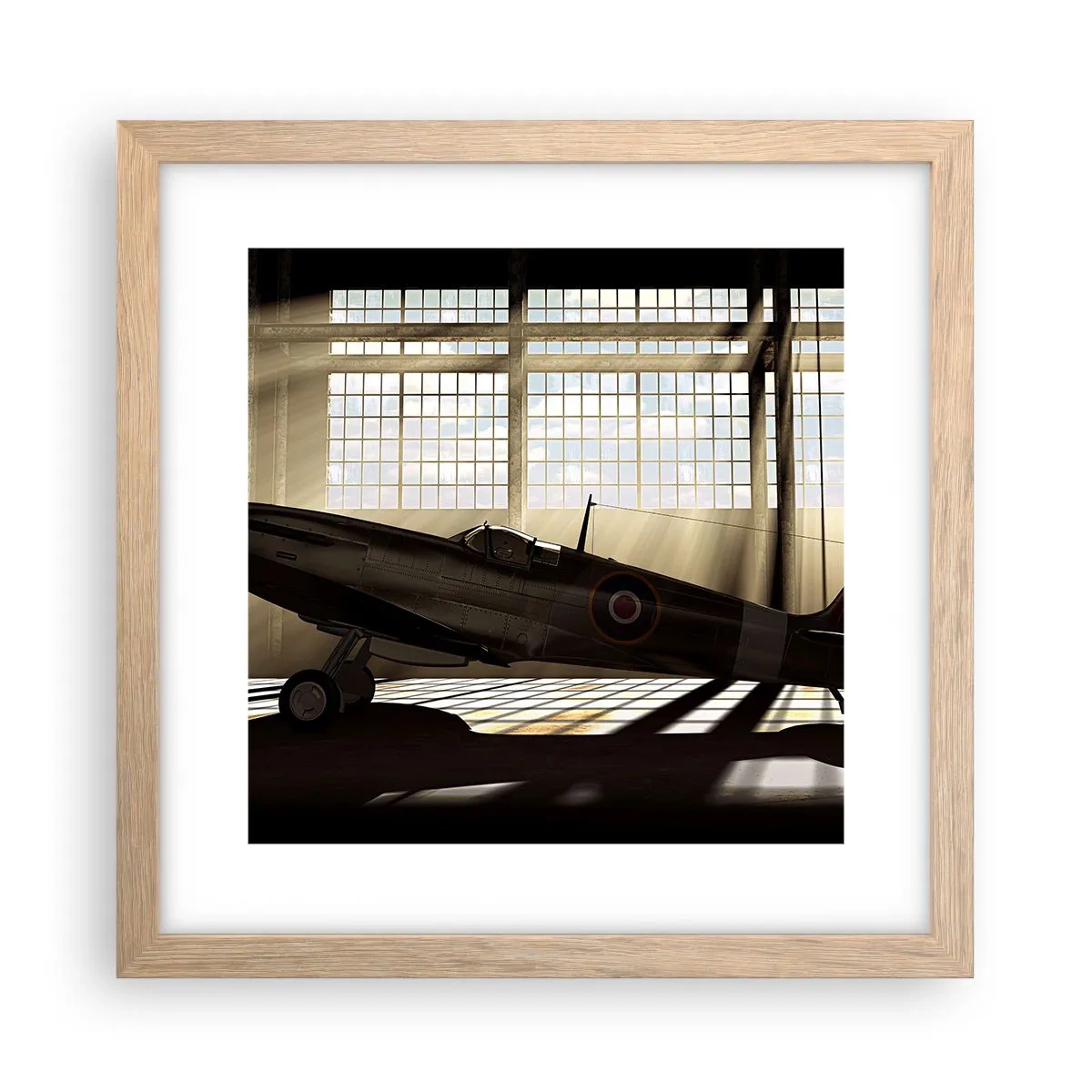 Póster en marco roble claro - El descanso del guerrero - 30x30 cm