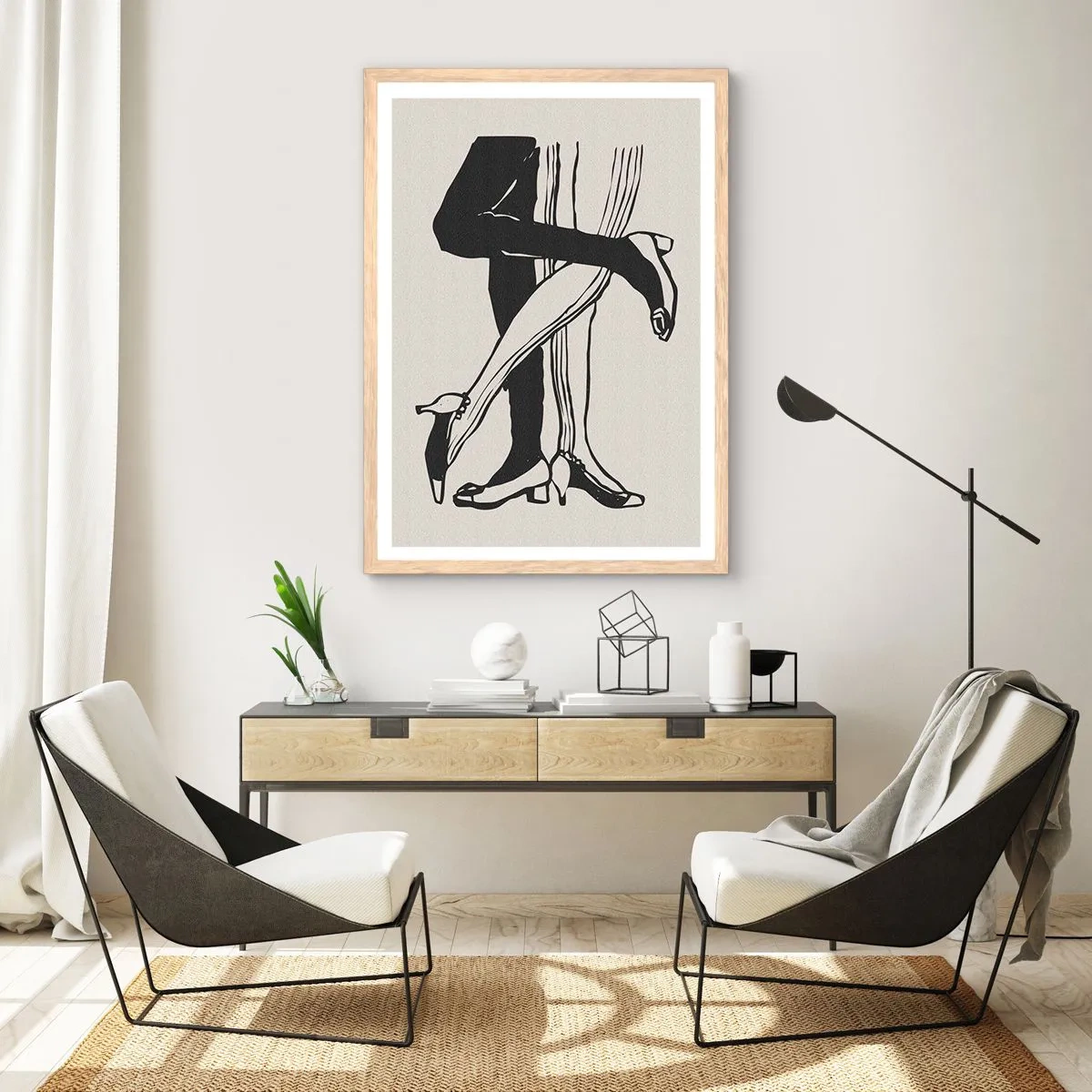 Póster en marco roble claro - Atributo femenino - 30x40 cm