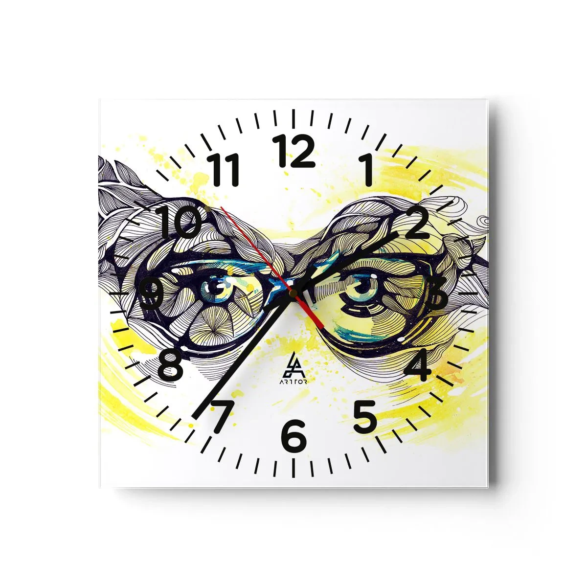 Reloj de pared - Reloj de vidrio - A través de las gafas azules - 30x30 cm