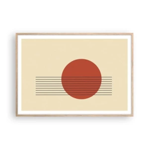 Póster en marco roble claro - Cruzando el círculo - 100x70 cm