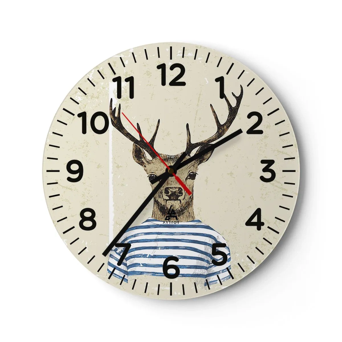 Reloj de pared - Reloj de vidrio - Porque me gustan las camisas de rayas - 40x40 cm
