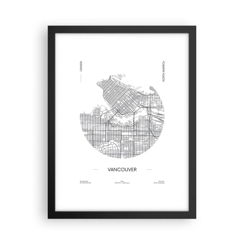 Póster en marco negro - Anatomía de Vancouver - 30x40 cm