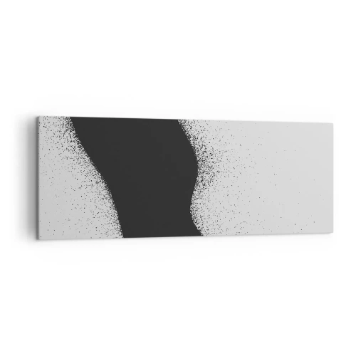 Cuadro sobre lienzo - Impresión de Imagen - Patrón abstracto en blanco y negro con puntos delicados sobre lienzo - 140x50cm - Equilibrio suave - Decoración de pared moderna para salón y dormitorio ARTTOR