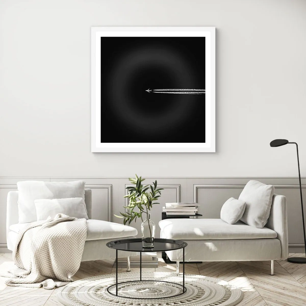 Póster en marco blanco - En otra dimensión - 60x60 cm