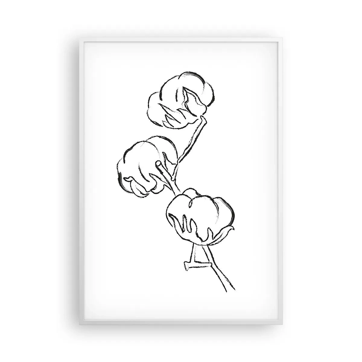 Póster en marco blanco - Plumón de algodón - 70x100 cm