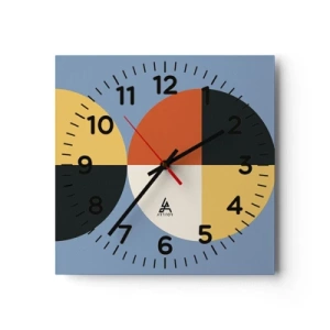 Reloj de pared - Reloj de vidrio - Mira y cuenta - 40x40 cm