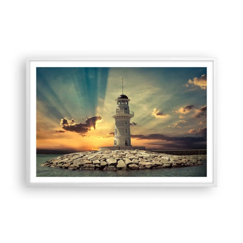 Póster en marco blanco - Luz - Bondad - Belleza - 91x61 cm