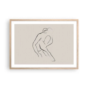 Póster en marco roble claro - Boceto íntimo - 70x50 cm