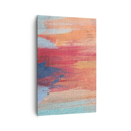 Cuadro sobre lienzo - Impresión de Imagen - Pinceladas abstractas coloridas - 80x120cm - Trazos de arco iris - Decoración de pared moderna para salón y dormitorio ARTTOR