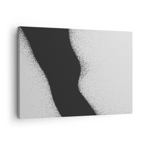 Cuadro sobre lienzo - Impresión de Imagen - Patrón abstracto en blanco y negro con puntos delicados sobre lienzo - 70x50cm - Equilibrio suave - Decoración de pared moderna para salón y dormitorio ARTTOR