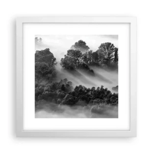 Póster en marco blanco - Levantarse del sueño - 30x30 cm