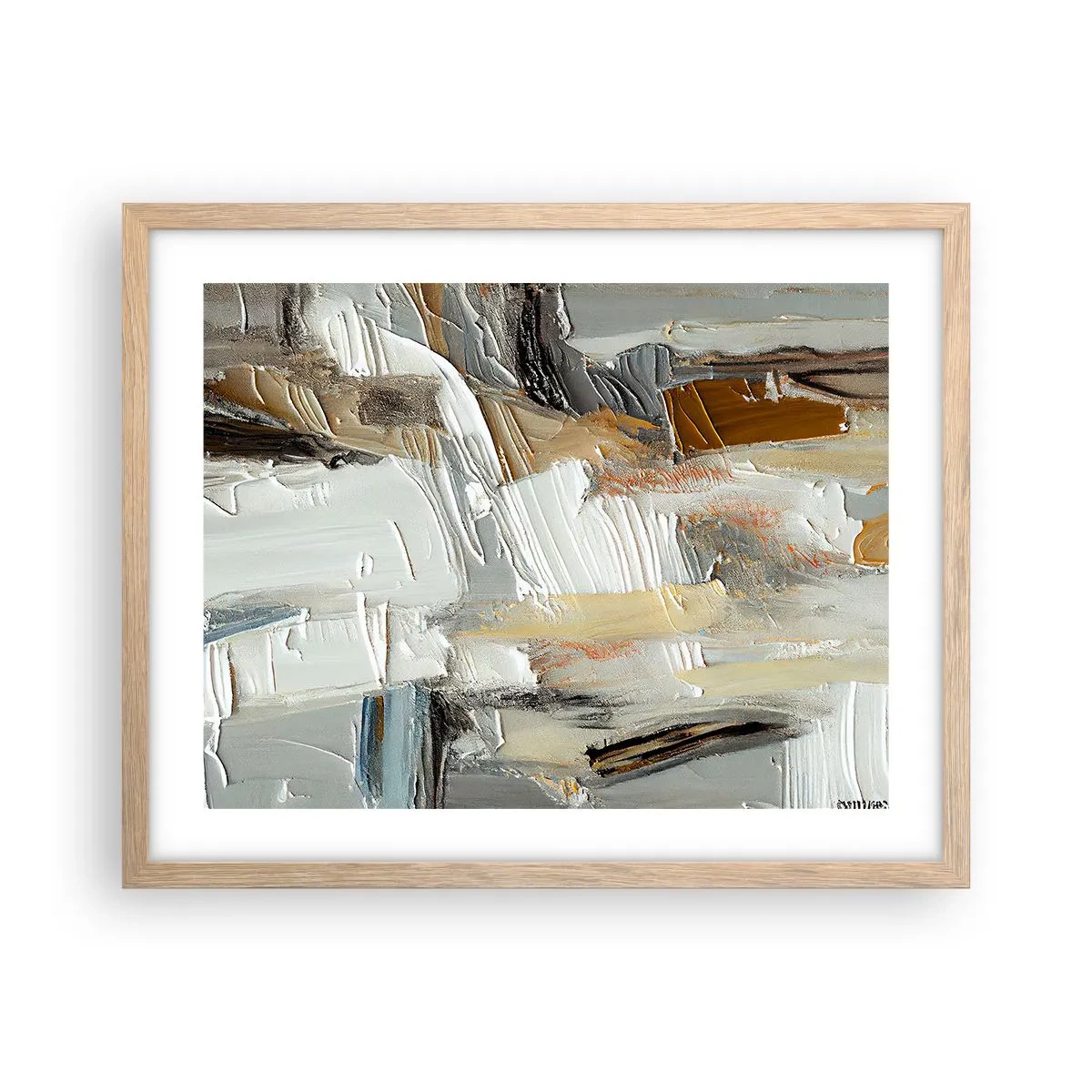 Póster en marco roble claro - Estratificación de colores - 50x40 cm