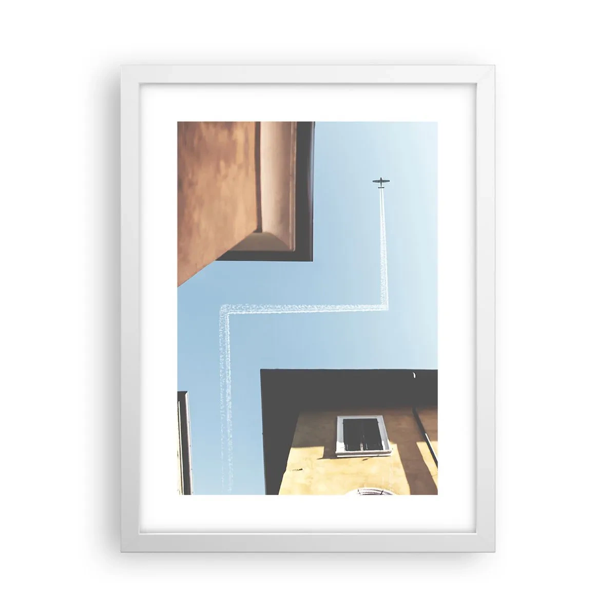 Póster en marco blanco - Por encima del laberinto urbano - 30x40 cm