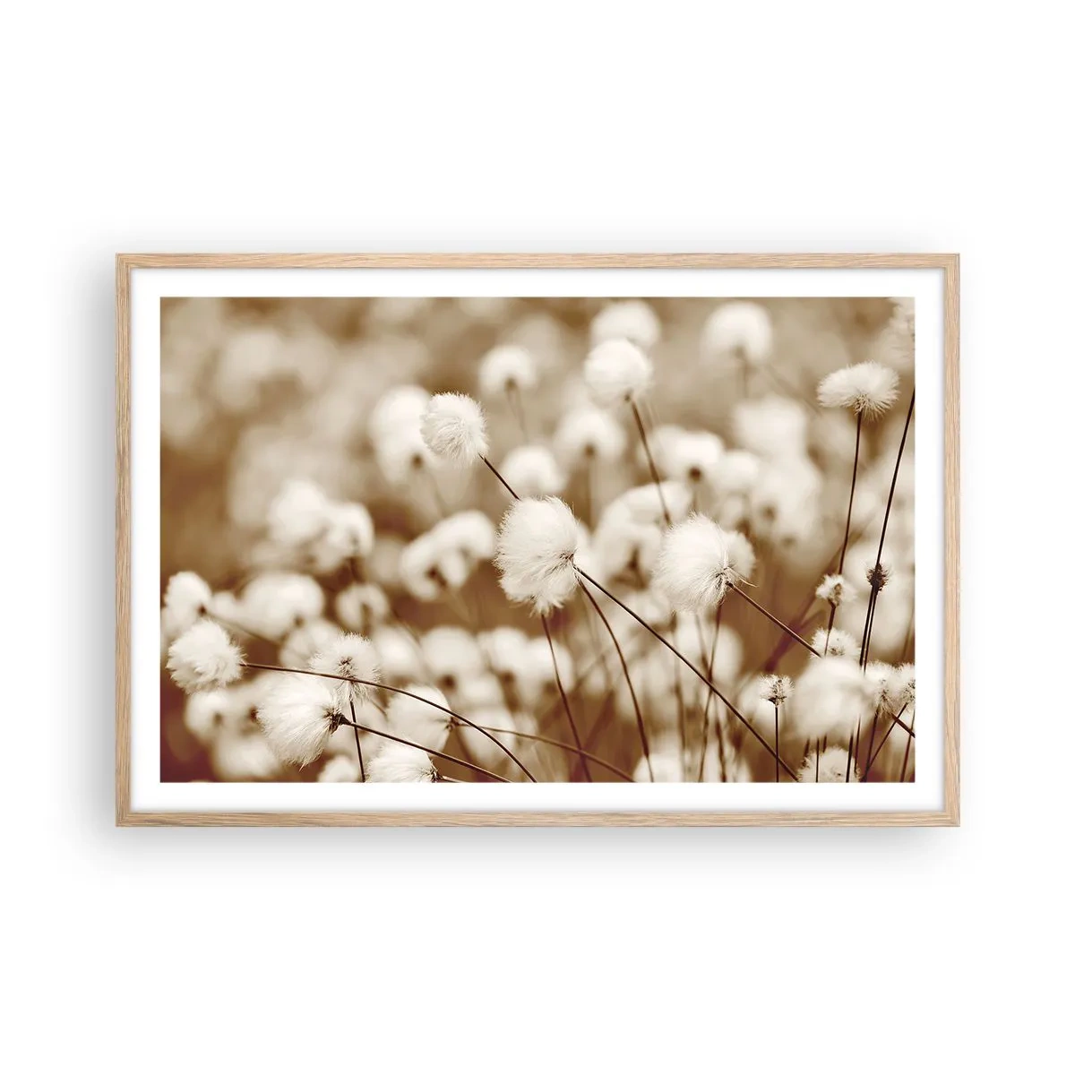 Póster en marco roble claro - Un mullido colchón - 91x61 cm