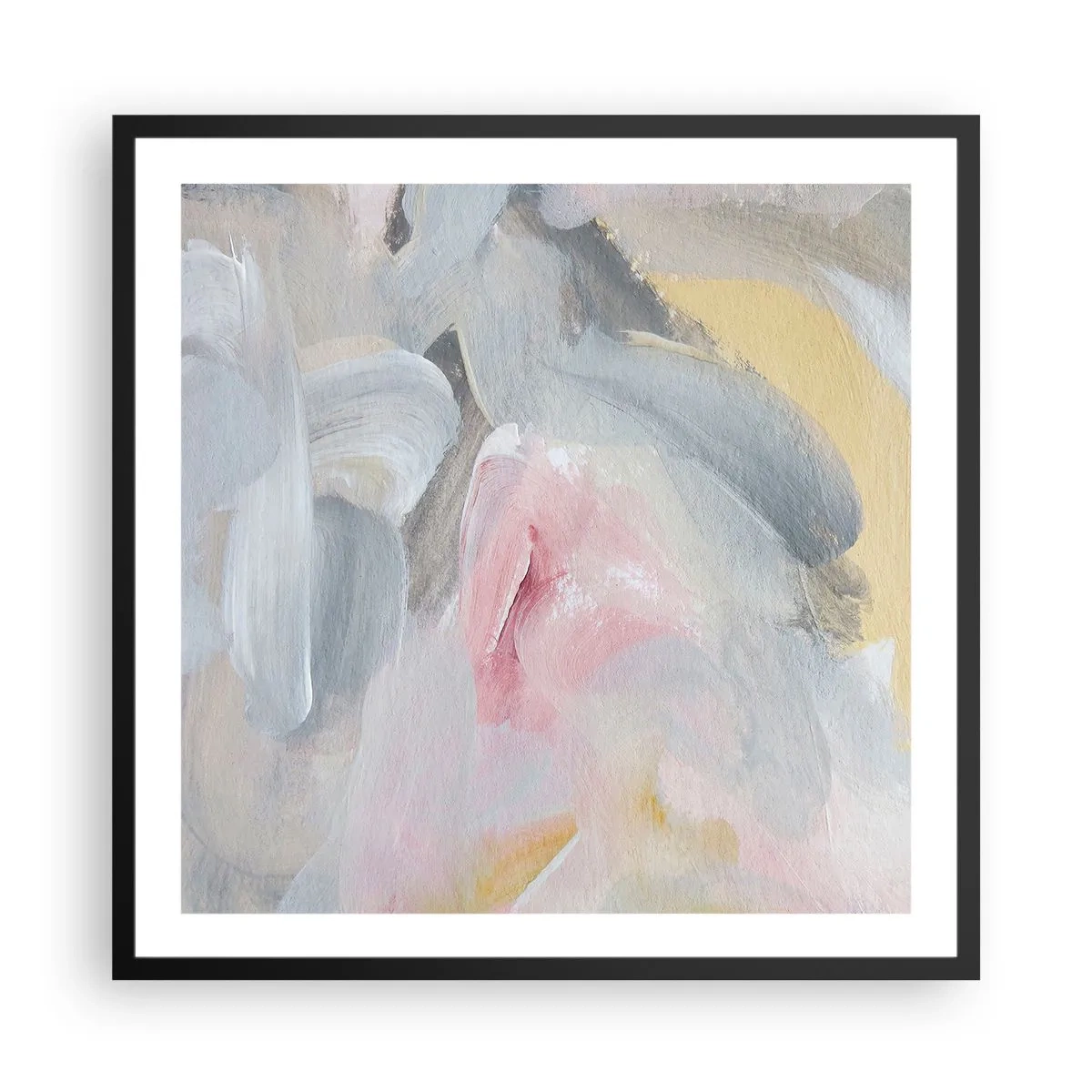 Póster en marco negro - En un mundo de colores pastel - 60x60 cm