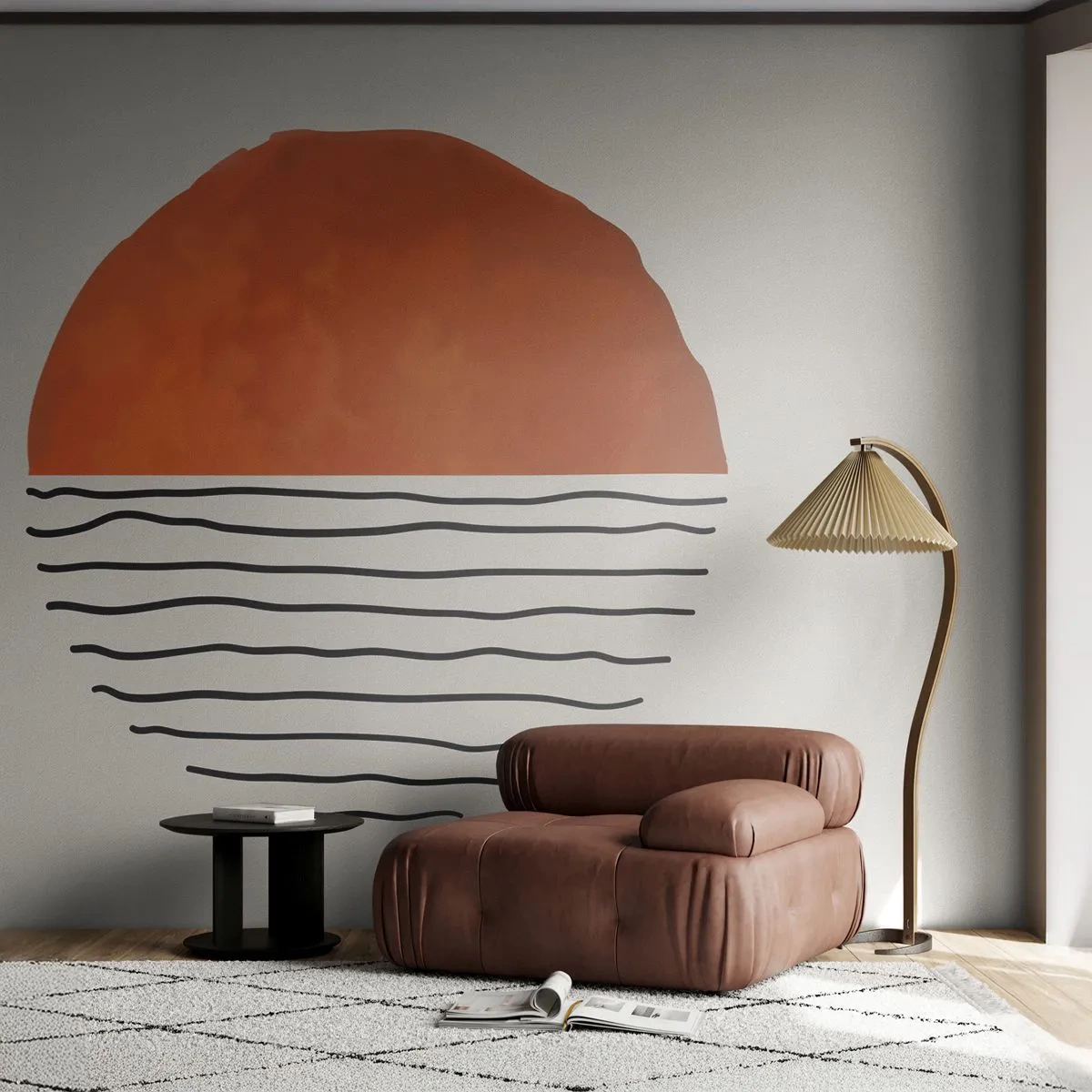 Fotomural Autadhesivo Deluxe Sticker - En un ambiente japonés - Abstracción, Pedazo, Minimalismo - 100x70 cm