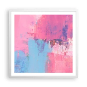 Póster en marco blanco - Rosa, azul y una pizca de luz - 60x60 cm