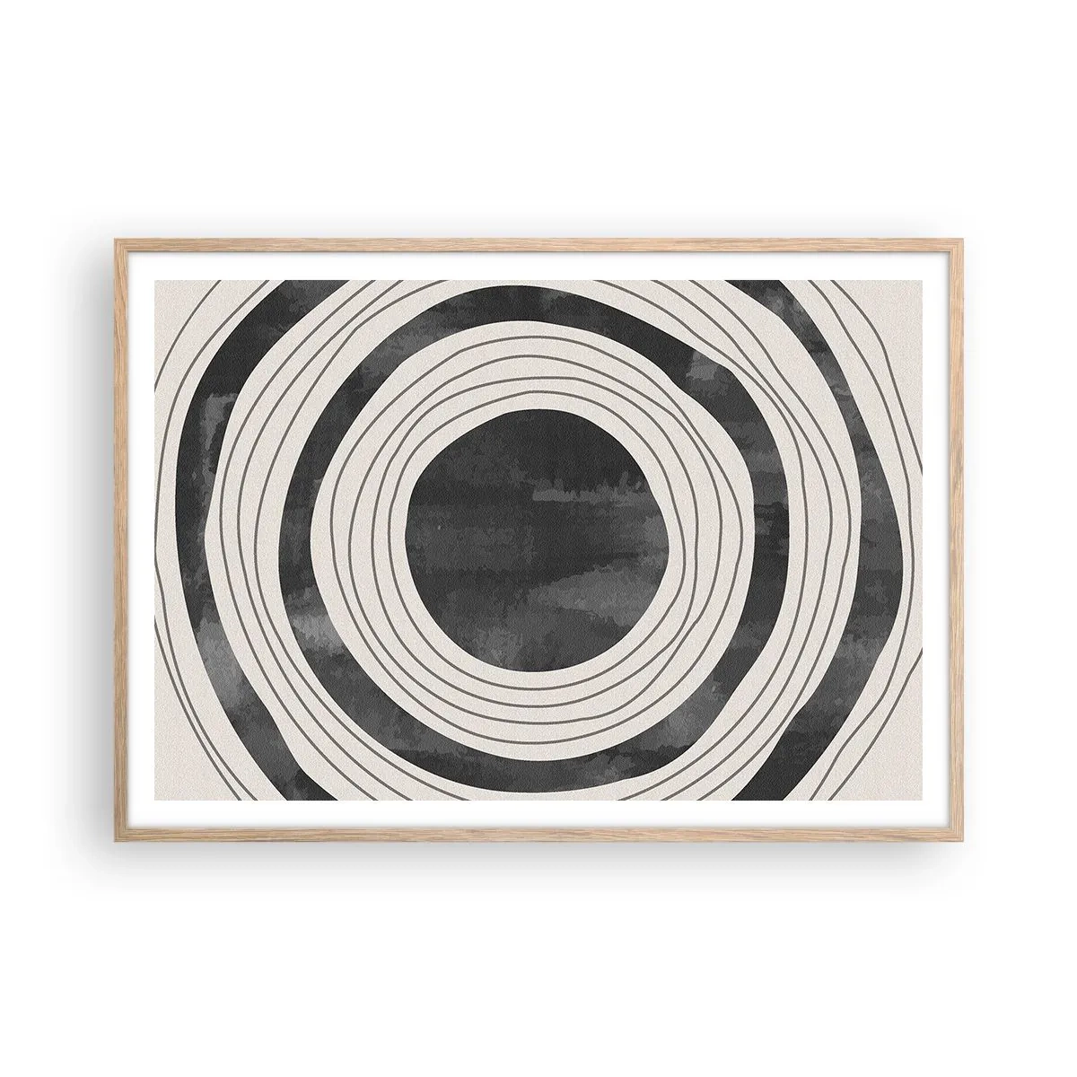 Póster en marco roble claro - En el centro mismo - 100x70 cm