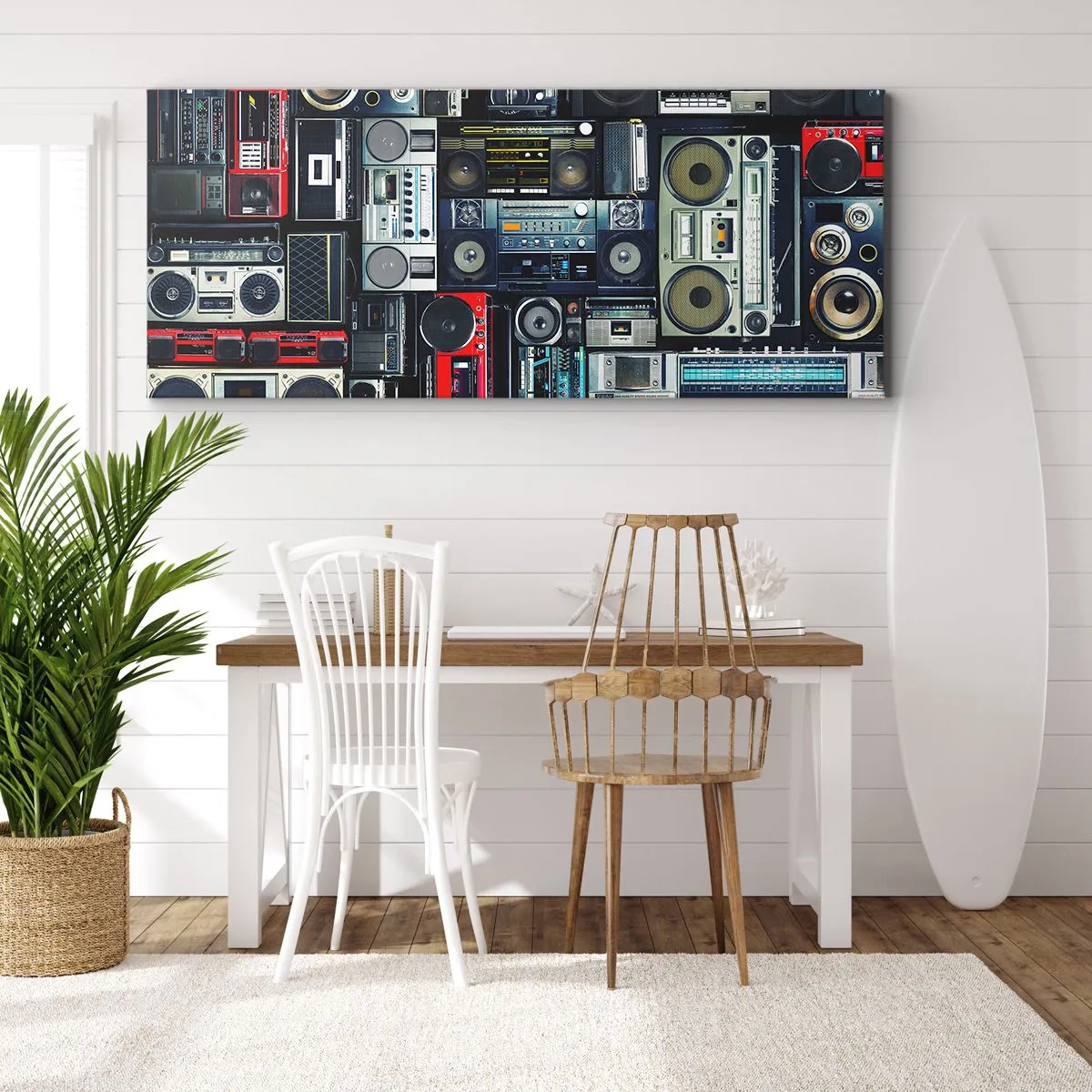 Cuadro sobre lienzo - Impresión de Imagen - Nostalgia de los 80. - 90x30 cm