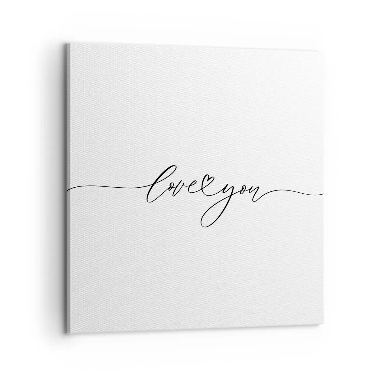 Cuadro sobre lienzo - Impresión de Imagen - Negro sobre blanco - 60x60 cm