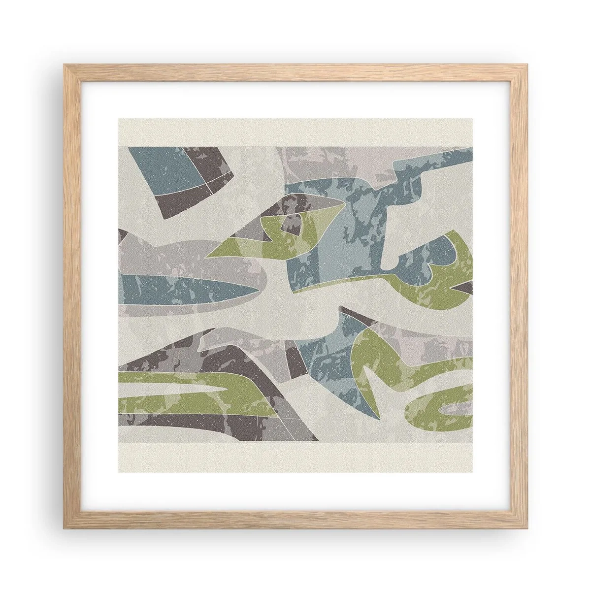 Póster en marco roble claro - Composición tras vidriera - 40x40 cm