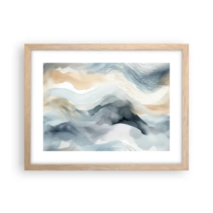 Póster en marco roble claro - Abstracción de nieve y niebla - 40x30 cm