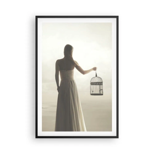 Póster en marco negro - Sé libre - 61x91 cm