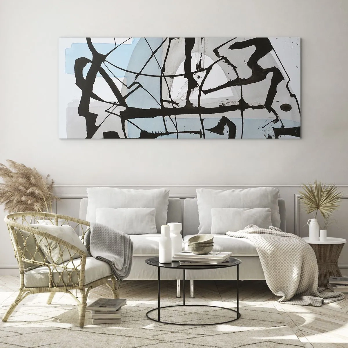 Cuadro sobre vidrio - Impresiones sobre Vidrio - Azul a pesar de todo - 100x40 cm