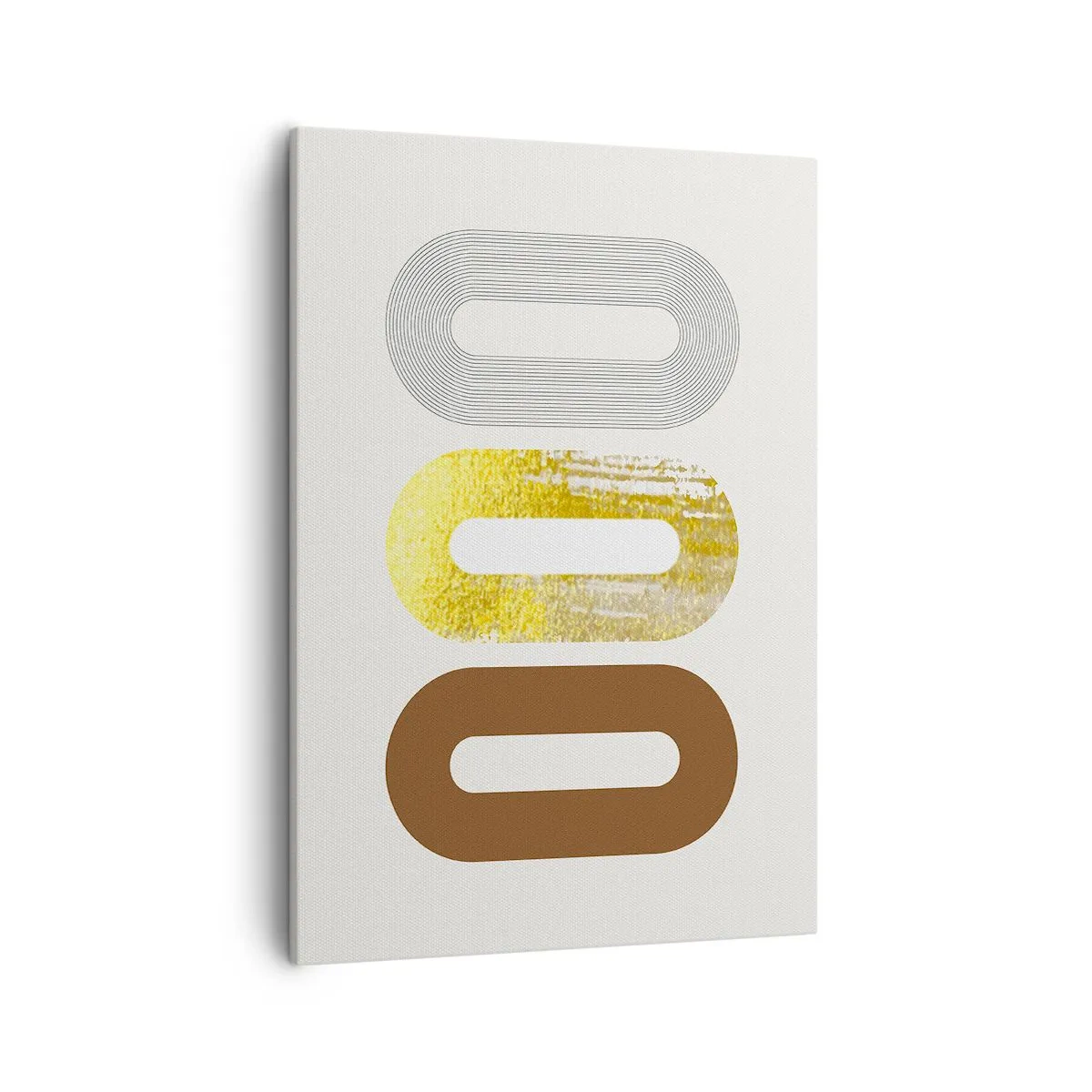 Cuadro sobre lienzo - Impresión de Imagen - Motivo abstracto de tres formas geométricas - 50x70cm - ¡Ooo! - Decoración de pared moderna para salón y dormitorio ARTTOR