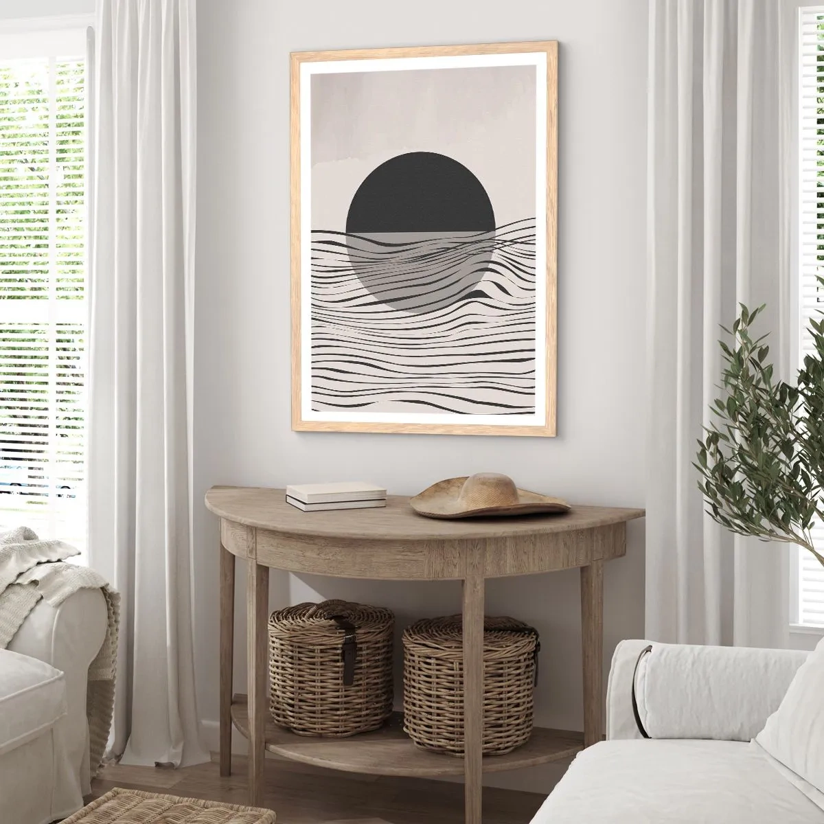 Póster en marco roble claro - Media composición - 70x100 cm