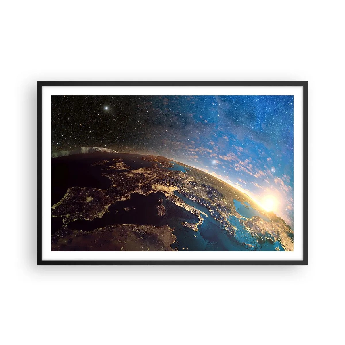 Póster en marco negro - Mirémonos a nosotros mismos desde la distancia - 91x61 cm