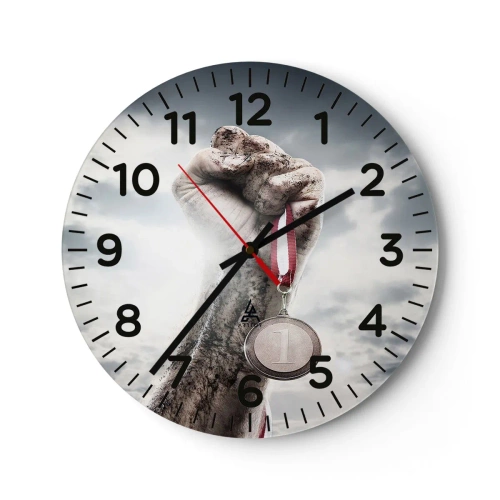 Reloj de pared - Reloj de vidrio - Per aspera ad astra - 40x40 cm