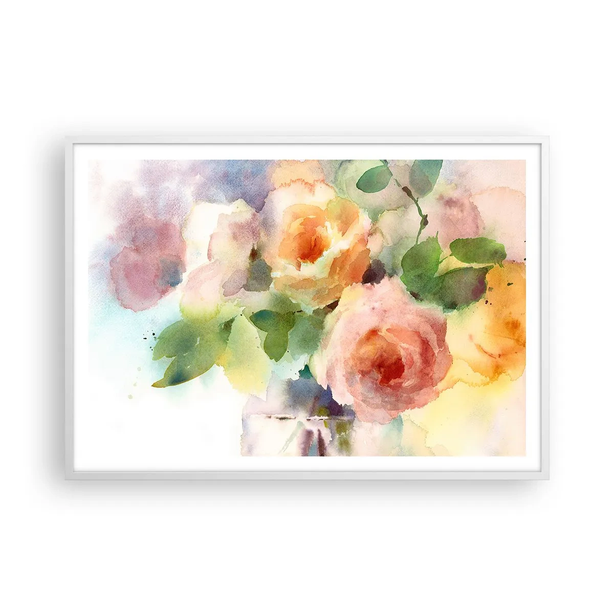 Póster en marco blanco - Delicado como una acuarela - 100x70 cm