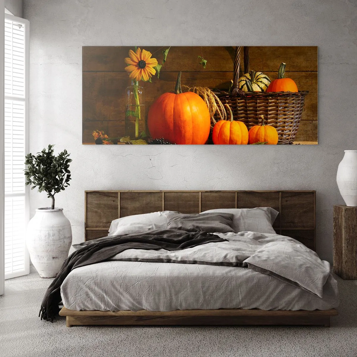 Cuadro sobre vidrio - Impresiones sobre Vidrio - Composición rústica - regalos de otoño - 100x40 cm