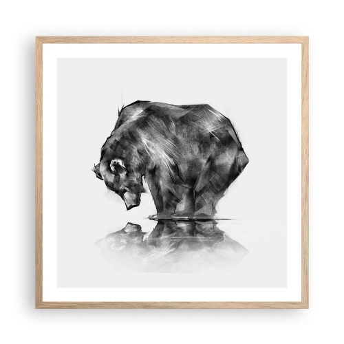 Póster en marco roble claro - Es bueno ver a alguien cercano - 60x60 cm