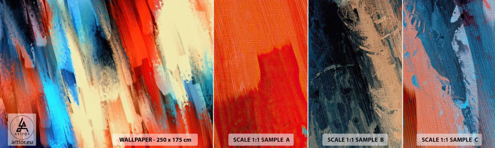 Muestra de fotomural Premium Canvas - Una cascada de colores - Abstracción, Pedazo, Patrón moderno - 100x30 cm