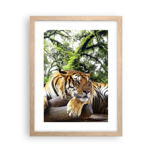 Póster en marco roble claro - Atentamente - 30x40 cm