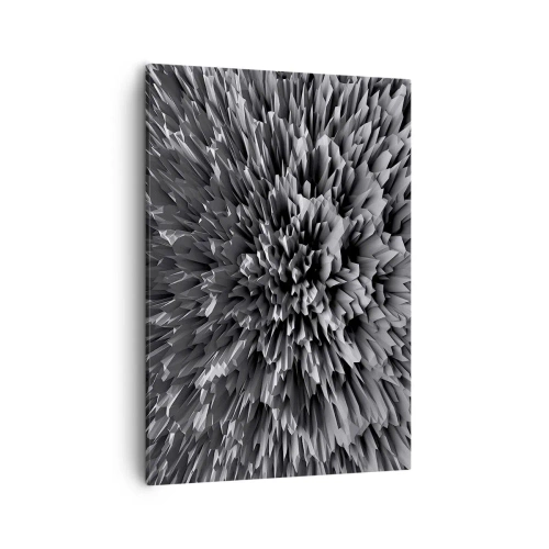 Cuadro sobre lienzo - Impresión de Imagen - Estructura abstracta en tonos de gris - 50x70cm - No puede ser más afilado - Decoración de pared moderna para salón y dormitorio ARTTOR